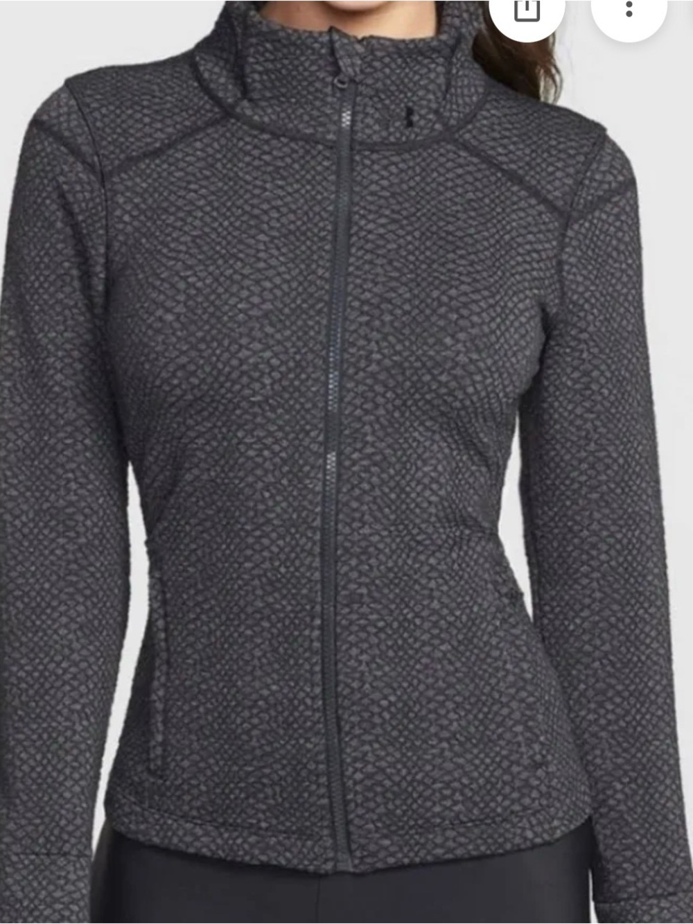 Under Armour Studio Lux Women's Charcoal Gray Textured Full-Zip Jacket